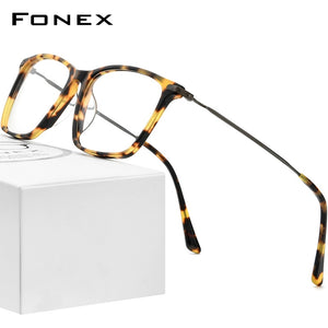 FONEX Titanium Optical Glasses Frame Men 2023 Retro Square Prescription Eyeglasses Women Myopia Acetate Spectacle Eyewear F85668