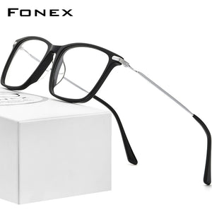 FONEX Titanium Optical Glasses Frame Men 2023 Retro Square Prescription Eyeglasses Women Myopia Acetate Spectacle Eyewear F85668