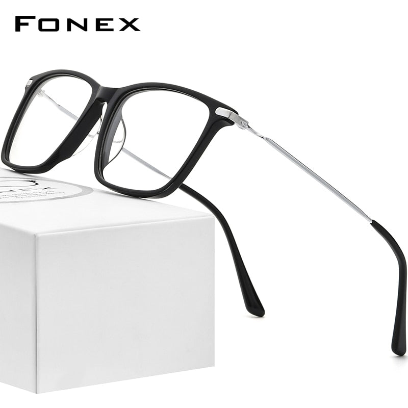 FONEX Titanium Optical Glasses Frame Men 2023 Retro Square Prescription Eyeglasses Women Myopia Acetate Spectacle Eyewear F85668