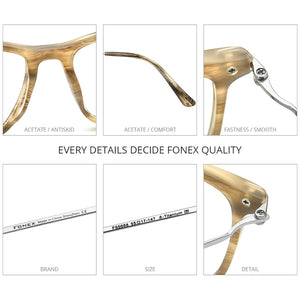 FONEX Titanium Optical Glasses Frame Men 2023 Retro Square Prescription Eyeglasses Women Myopia Acetate Spectacle Eyewear F85668