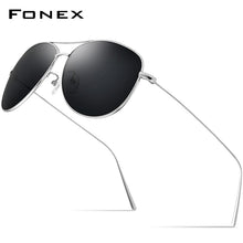 Carica l'immagine nel visualizzatore di Gallery, FONEX occhiali da sole polarizzati in titanio uomo 2022 occhiali da sole aeronautici per uomo Aviador UV400 tonalità lenti in nylon 30001 
