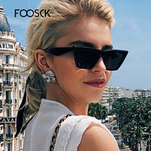 Load image into Gallery viewer, FOOSCK Cat Eye Sunglasses Women Shaped Sun Glasses Female Eyewear Blue Red Lens UV400
