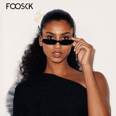 Vintage Rectangle Sunglasses Women Cat Eye Designer Ladies Small Frame Black Red Sun Glasses UV400