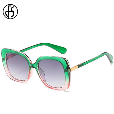 FS  Ladies Green Leopard Print Sunglasses Frame Shades For Women Outdoor Mirror UV400 Sun Glasses 2023