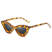 Load image into Gallery viewer, FS Sexy Cat Eye Sunglasses Women  Brand Designer Mirror Lens Leopard Print Sun Glasses Black Frame UV400 Shades Eyewear