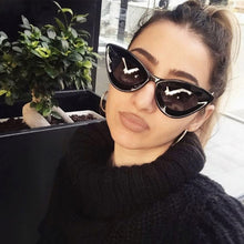 Load image into Gallery viewer, FS Sexy Cat Eye Sunglasses Women  Brand Designer Mirror Lens Leopard Print Sun Glasses Black Frame UV400 Shades Eyewear