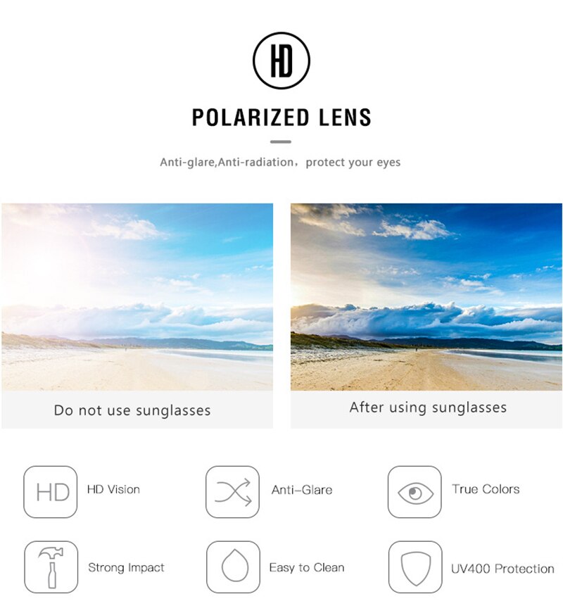 FUQIAN 2023  Square Polarized Men Sunglasses  Anti-glareDriving Sun Glasses Mirror Coating Sunglass UV400