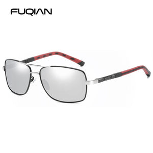 FUQIAN 2023 Occhiali da sole polarizzati quadrati da uomo Anti-riflesso Occhiali da sole per guida con rivestimento a specchio Occhiali da sole UV400 