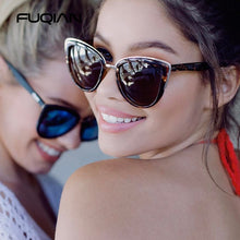Load image into Gallery viewer, FUQIAN 2023 Cateye Women Sunglasses Vintage Anti-glare Sun Glasses Female Leopard Shades UV400