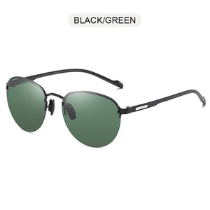 FUQIAN 2023 Round Polarized Sunglasses Men Women Rimless Sun Glasses Male Ultra Light TR90 Driver's Eyeglasses UV400