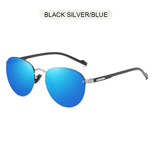 FUQIAN 2023 Round Polarized Sunglasses Men Women Rimless Sun Glasses Male Ultra Light TR90 Driver's Eyeglasses UV400