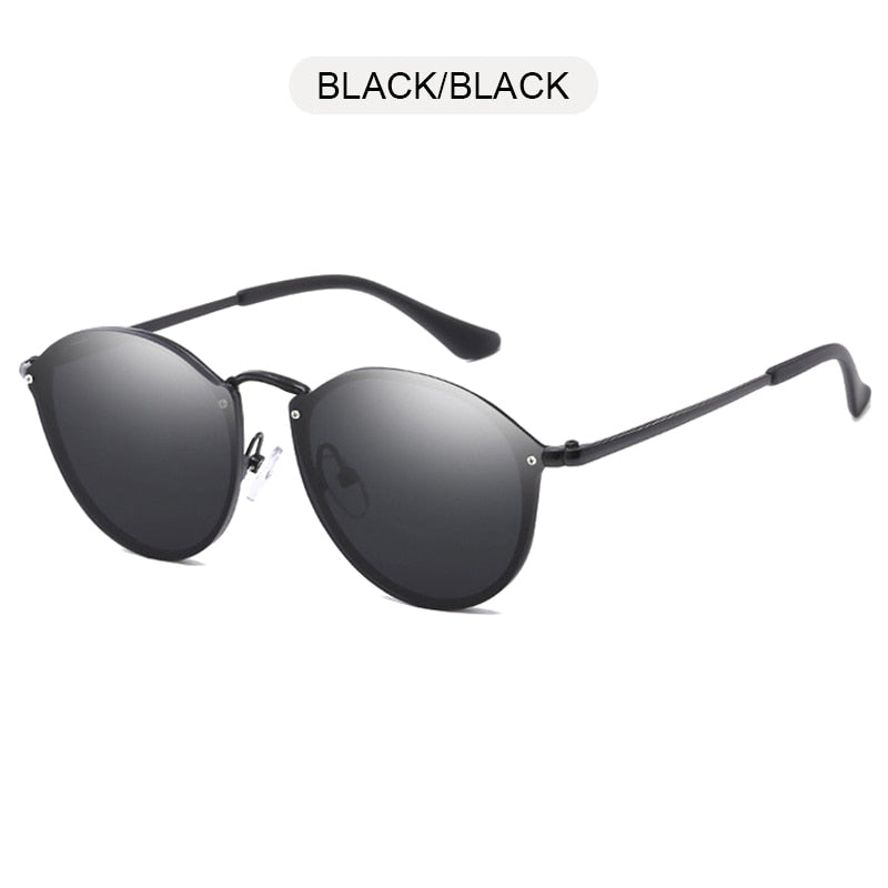 FUQIAN 2023 Round Sunglasses Men Cat Eye Women Sun Glasses Vintage Metal Driving Male Sunglass Black Pink Eyewear UV400