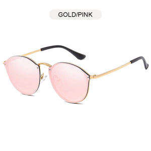 FUQIAN 2023 Round Sunglasses Men Cat Eye Women Sun Glasses Vintage Metal Driving Male Sunglass Black Pink Eyewear UV400