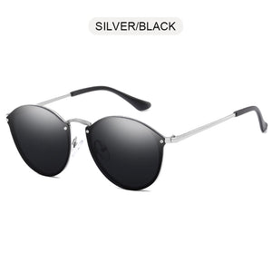 FUQIAN 2023 Round Sunglasses Men Cat Eye Women Sun Glasses Vintage Metal Driving Male Sunglass Black Pink Eyewear UV400