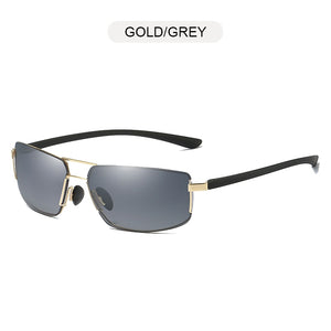 FUQIAN Brand Designer Rectangle Men Polarized Sunglasses 2023  Rimless Male Sun Glasses Ultra Light TR90 Driving Eyeglass
