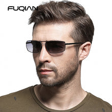 Load image into Gallery viewer, FUQIAN Brand Designer Rectangle Men Polarized Sunglasses 2023  Rimless Male Sun Glasses Ultra Light TR90 Driving Eyeglass