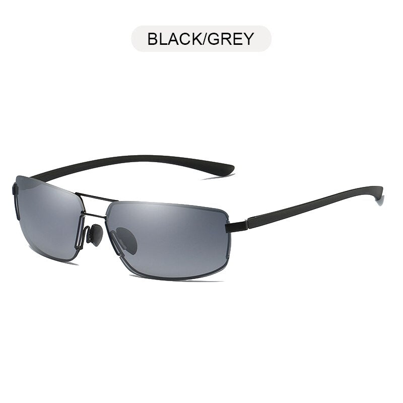 FUQIAN Brand Designer Rectangle Men Polarized Sunglasses 2023  Rimless Male Sun Glasses Ultra Light TR90 Driving Eyeglass