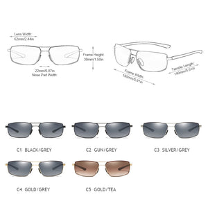 FUQIAN Brand Designer Rectangle Men Polarized Sunglasses 2023  Rimless Male Sun Glasses Ultra Light TR90 Driving Eyeglass