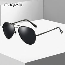 Load image into Gallery viewer, FUQIAN Classic Pilot Polarized Sunglasses Men  Metal Sun Glasses Women Black Driving Eyeglasses Goggle UV400
