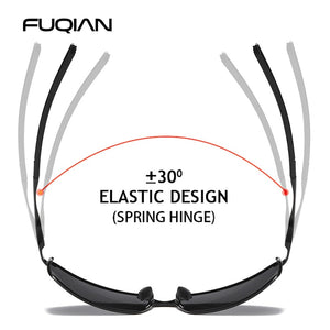 FUQIAN Driving Polarized Sunglasses Men  Metal Square Male Sun Glasses Outdoor Sunglass Gafas De Sol