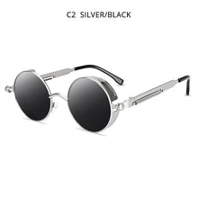 Carica l&#39;immagine nel visualizzatore di Gallery, FUQIAN Gothic Steampunk Occhiali da sole Uomo Donna Classic Round Metal Black Occhiali da sole Retro Male Eyewear UV400 