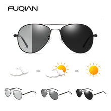 Load image into Gallery viewer, FUQIAN  Pochromic Sunglasses Men Women Chameleon Polarized Pilot Sun Glasses Anti-glare Driving Eyeglasses UV400