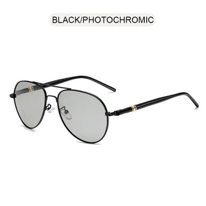 FUQIAN  Pochromic Sunglasses Men Women Chameleon Polarized Pilot Sun Glasses Anti-glare Driving Eyeglasses UV400