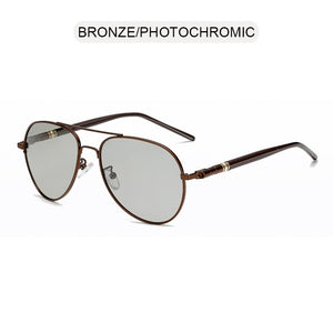 FUQIAN Photochromic Sunglasses Men Women Chameleon Polarized Pilot Sun Glasses Anti-glare Driving Eyeglasses UV400
