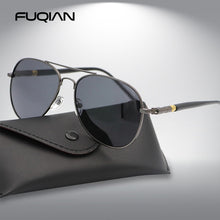 Load image into Gallery viewer, FUQIAN Pilot Men Polarized Sunglasses Oversized Metal Aviation Male Sun Glasses Classic Black Driving Shades UV400