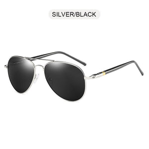 FUQIAN Pilot Men Polarized Sunglasses Oversized Metal Aviation Male Sun Glasses Classic Black Driving Shades UV400