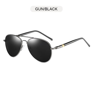 FUQIAN Pilot Men Polarized Sunglasses Oversized Metal Aviation Male Sun Glasses Classic Black Driving Shades UV400