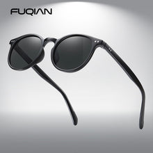Load image into Gallery viewer, FUQIAN Round Polarized Sunglasses Men Women Vintage Ultra Light TR90 Sun Glasses Stylish Rivet Driving Eyeglasses UV400