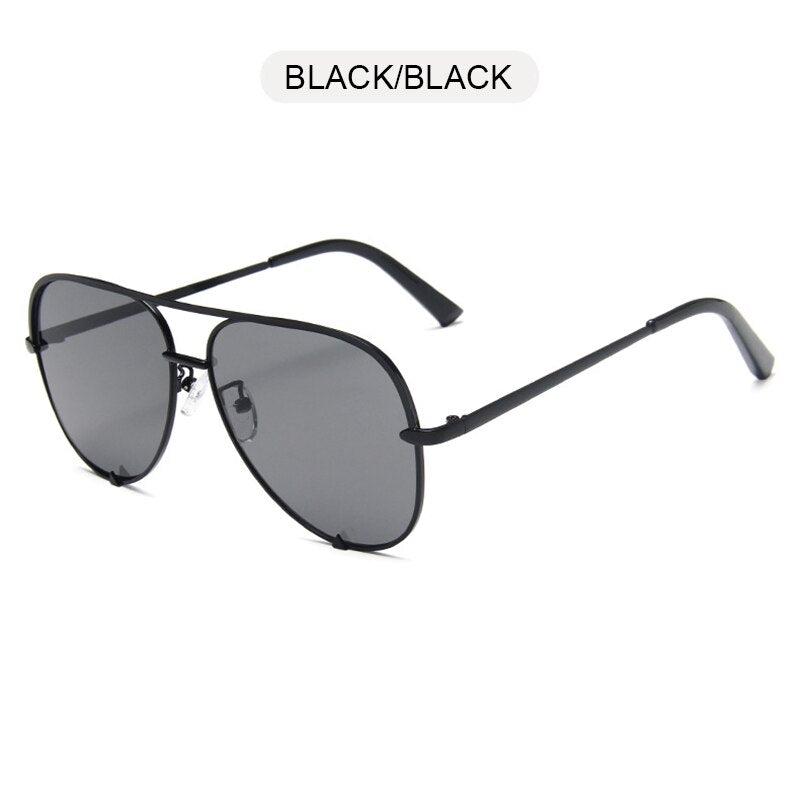 FUQIAN Classic Metal Aviation Sunglasses Women Alloy Pilot Sun Glasses Men Gradient Lens Driving Shades Ladies UV400