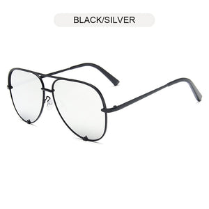FUQIAN Classic Metal Aviation Sunglasses Women Alloy Pilot Sun Glasses Men Gradient Lens Driving Shades Ladies UV400