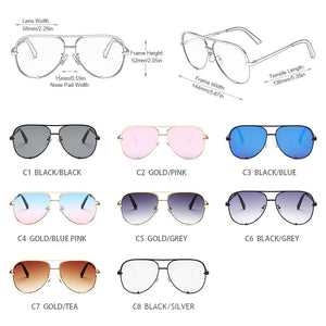FUQIAN Classic Metal Aviation Sunglasses Women Alloy Pilot Sun Glasses Men Gradient Lens Driving Shades Ladies UV400