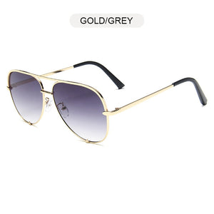FUQIAN Classic Metal Aviation Sunglasses Women Alloy Pilot Sun Glasses Men Gradient Lens Driving Shades Ladies UV400