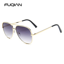 Load image into Gallery viewer, FUQIAN Classic Metal Aviation Sunglasses Women Alloy Pilot Sun Glasses Men Gradient Lens Driving Shades Ladies UV400