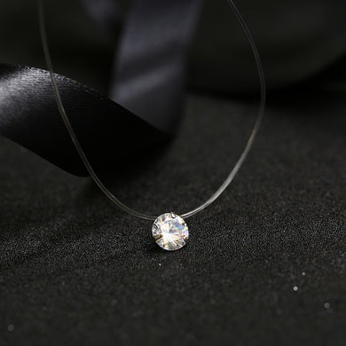 9 colors Dazzling Zircon Necklace Invisible Transparent Fishing Line Simple Pendant Necklace Jewelry for women party