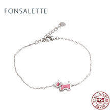 Load image into Gallery viewer, Fahion 925 Silver Puppy Bracelets Enamel Animal Dog Bracelets Bangles Women Jewelry Christmas Day's Gift Bijoux Pulsera zk40