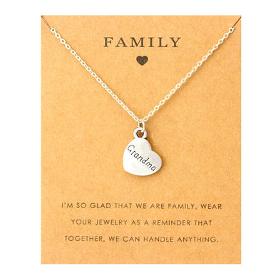 Family Mom Pendants Necklaces Grandma Aunt Sister Uncle Daughter Grandpa Dad Father Brother Son Charm Fashion Jewelry Love Gift