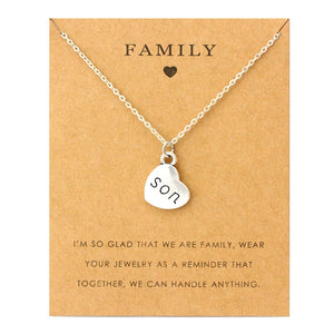 Family Mom Pendants Necklaces Grandma Aunt Sister Uncle Daughter Grandpa Dad Father Brother Son Charm Fashion Jewelry Love Gift