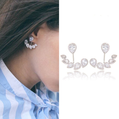 Famous Brand Jewelry 2016 Exquisite Marquise Studs Ear with Shining Zircon Stud Earrings For Women Girls Brincos Brinco WE141