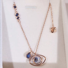 Load image into Gallery viewer, Famous Design Double Blue Evil Eyes Short Necklace For Women Gold Color Cubic Zirconia Charm Feminino Bijuterias