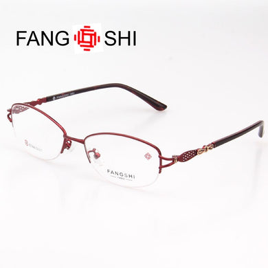 Fang Shi Eyeglasses Frame Women Eyewear Frames Titanium Alloy Eyeglasses Optical Prescription Spectacles Half Rimless Designer