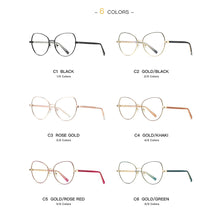 Carica l&#39;immagine nel visualizzatore di Gallery, Fashioin Women Full Rim Alloy Glasses Frame for Female Optical Eyeglasses Prescription  Eyewear Spectacles