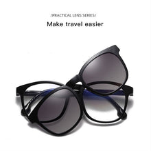 Load image into Gallery viewer, 2 In 1 Magnet Polarized Clip On Glasses Frame For Women Clip Glasses Optical Prescription Eyeglasses Frame sunglasses