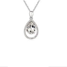 Load image into Gallery viewer, Fashion 2017 Crystal Full Of Rhinestone Water Drop Pendants Necklace Link Chain Silver Plated For Women Wedding Jewelry