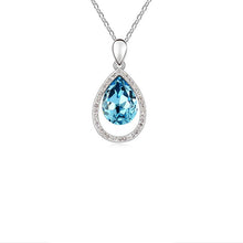 Load image into Gallery viewer, Fashion 2017 Crystal Full Of Rhinestone Water Drop Pendants Necklace Link Chain Silver Plated For Women Wedding Jewelry