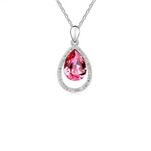 Load image into Gallery viewer, Fashion 2017 Crystal Full Of Rhinestone Water Drop Pendants Necklace Link Chain Silver Plated For Women Wedding Jewelry