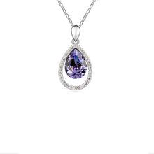 Load image into Gallery viewer, Fashion 2017 Crystal Full Of Rhinestone Water Drop Pendants Necklace Link Chain Silver Plated For Women Wedding Jewelry